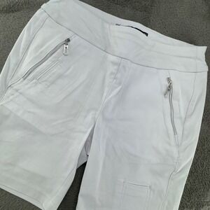 Jamie Sadock Womens Size 8 White Golf Skort Shorts Pull On Zipper Pockets